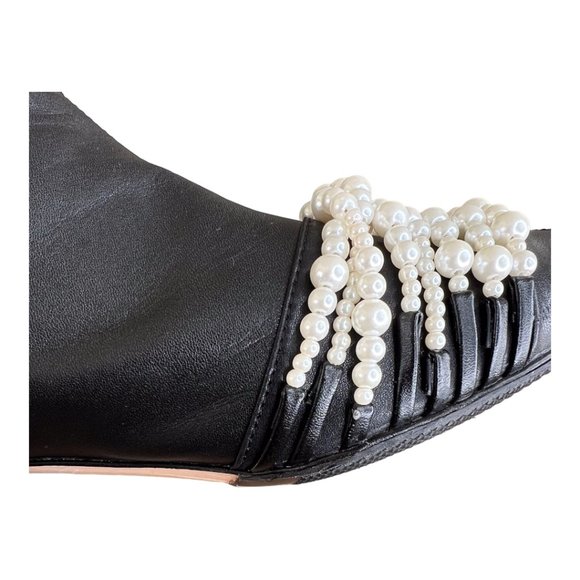 Chanel Cap Toe High Leather Boots with Pearls - Picture 11 of 13